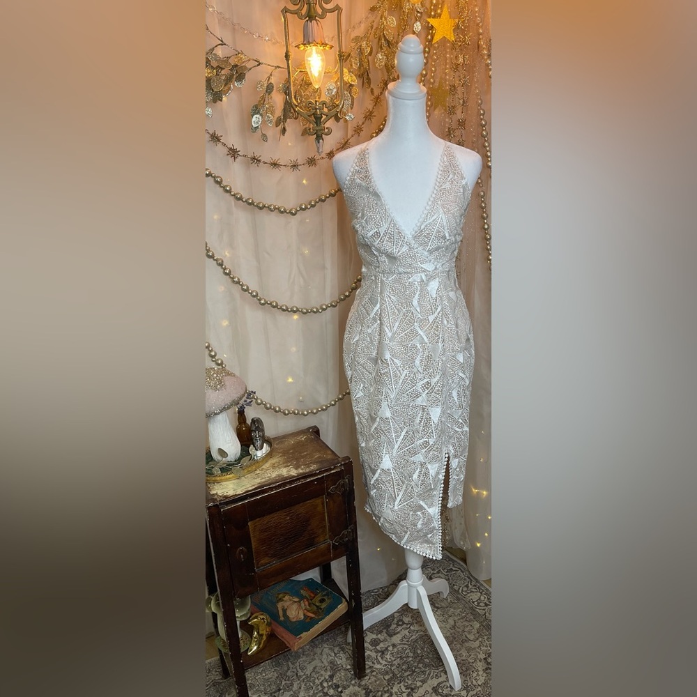 White Embroidered Sheath Wedding Dress